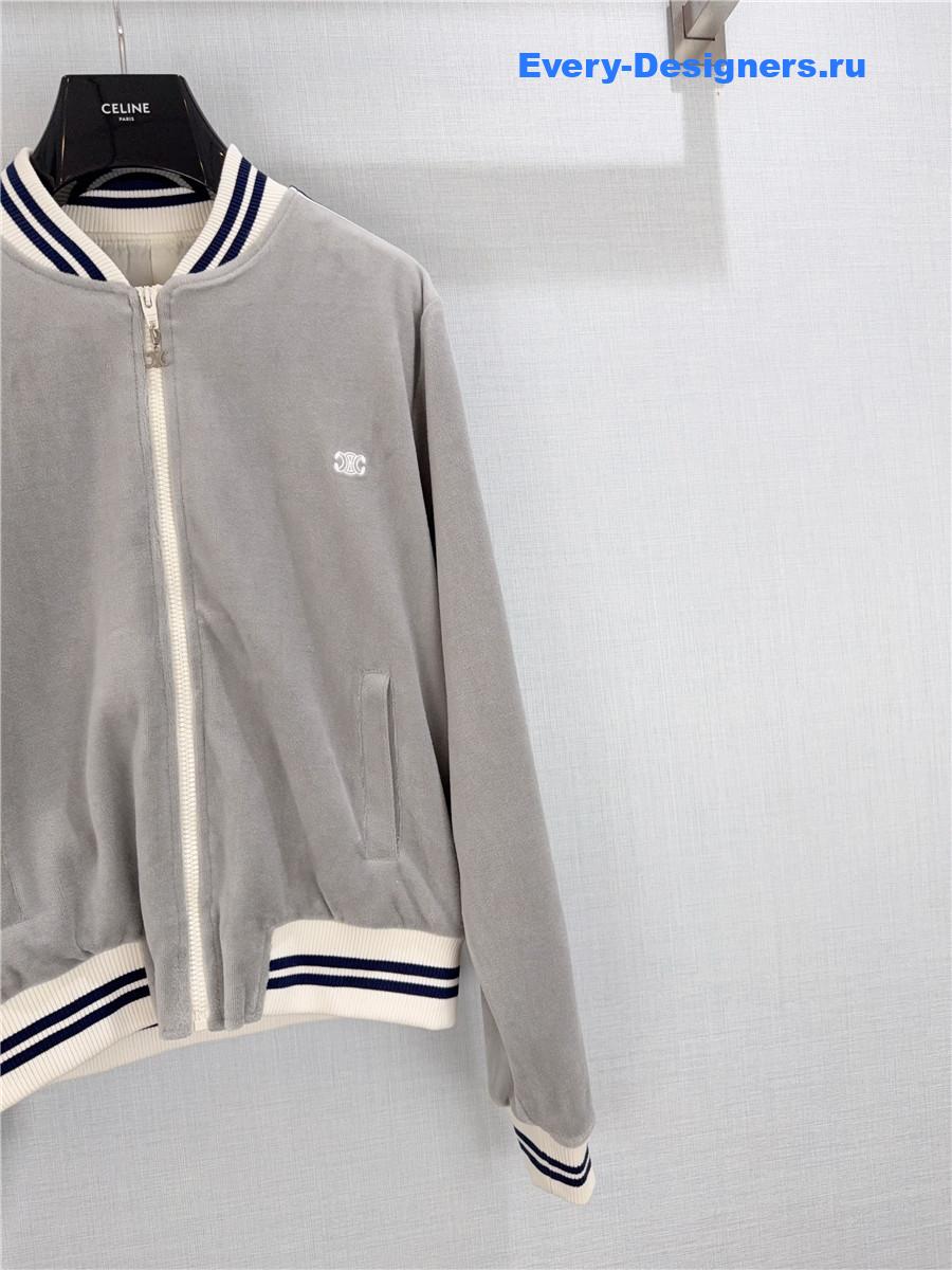 Ce1i*e grey velvet sport jacket