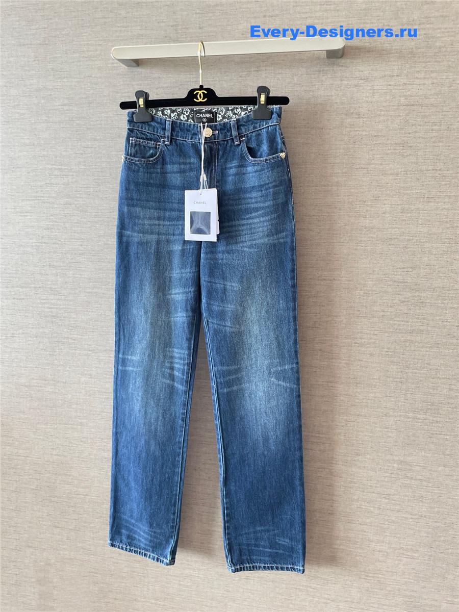 Ch**el blue washed straight jeans