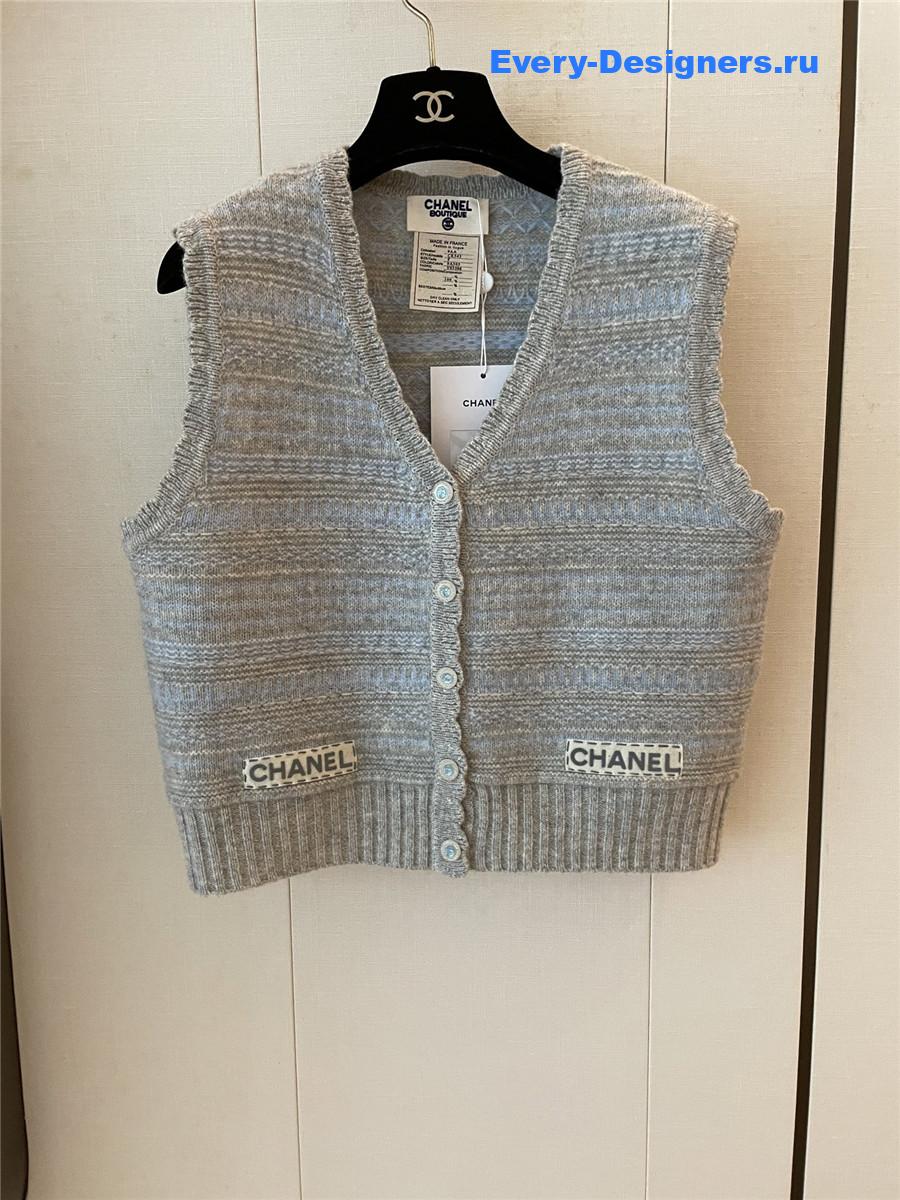 Ch**el grey cc knit vest