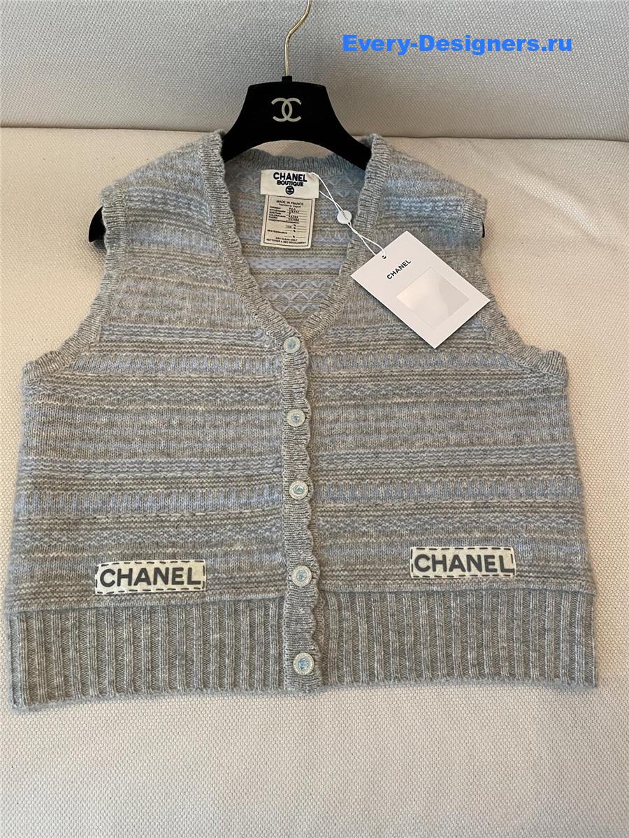 Ch**el grey cc knit vest