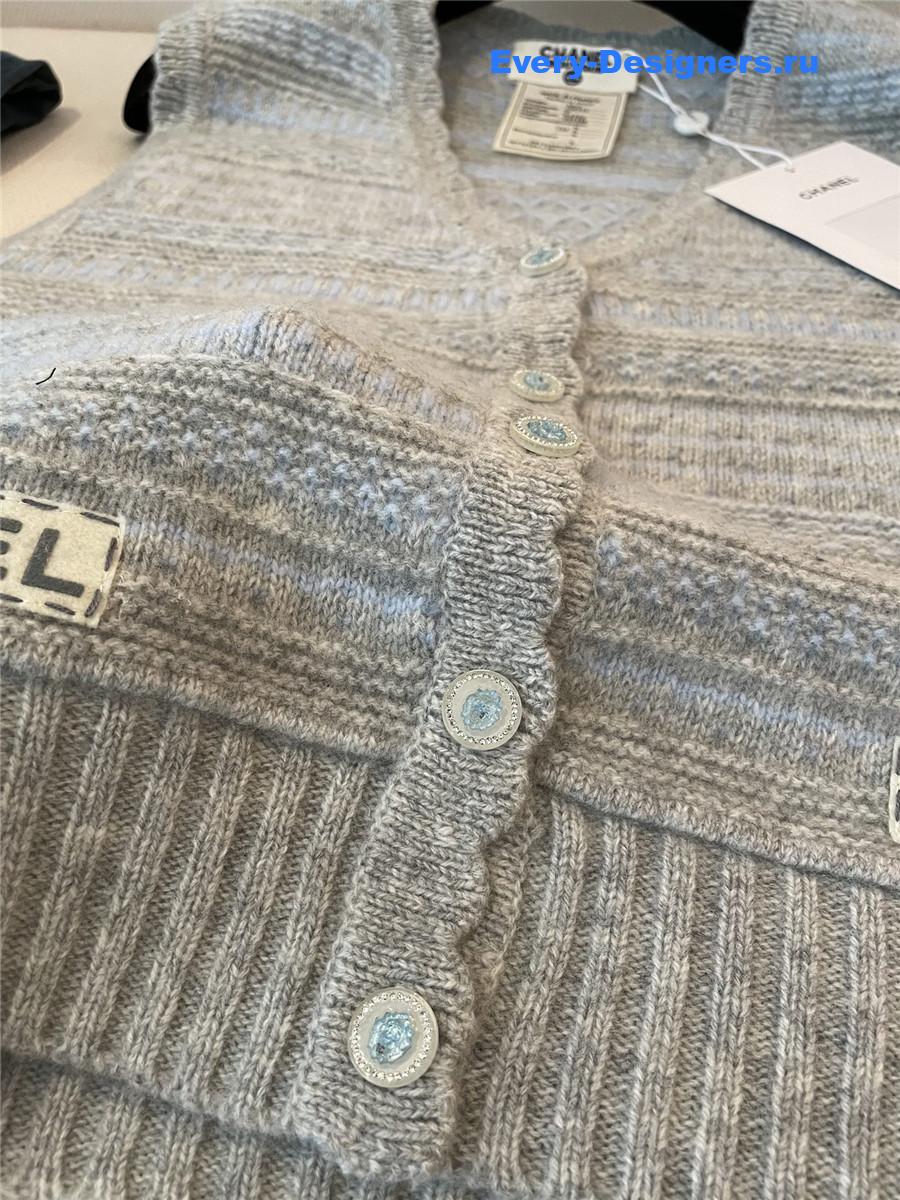 Ch**el grey cc knit vest