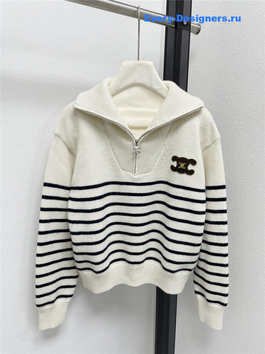 Ce1i*e logo striped long sleeve sweater