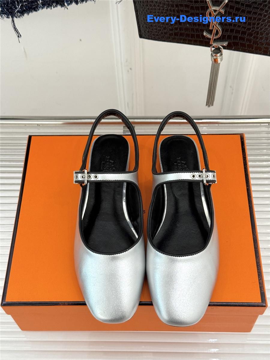 H**me5 silver kleo slingback sandals