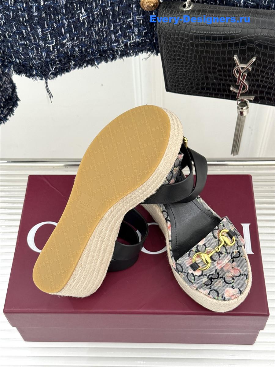 Gvc*1 lady horsebit gg platform espadrille sandals