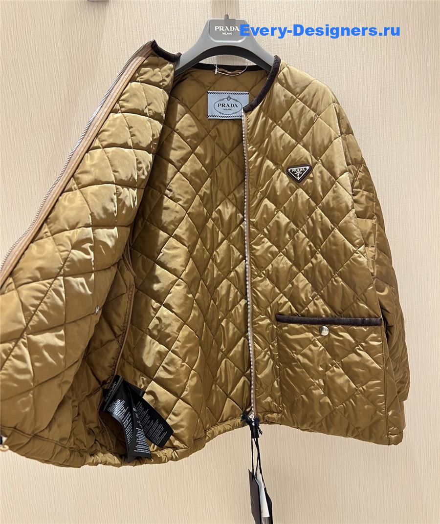 Pra*a brown quilted light re-nylon jacket