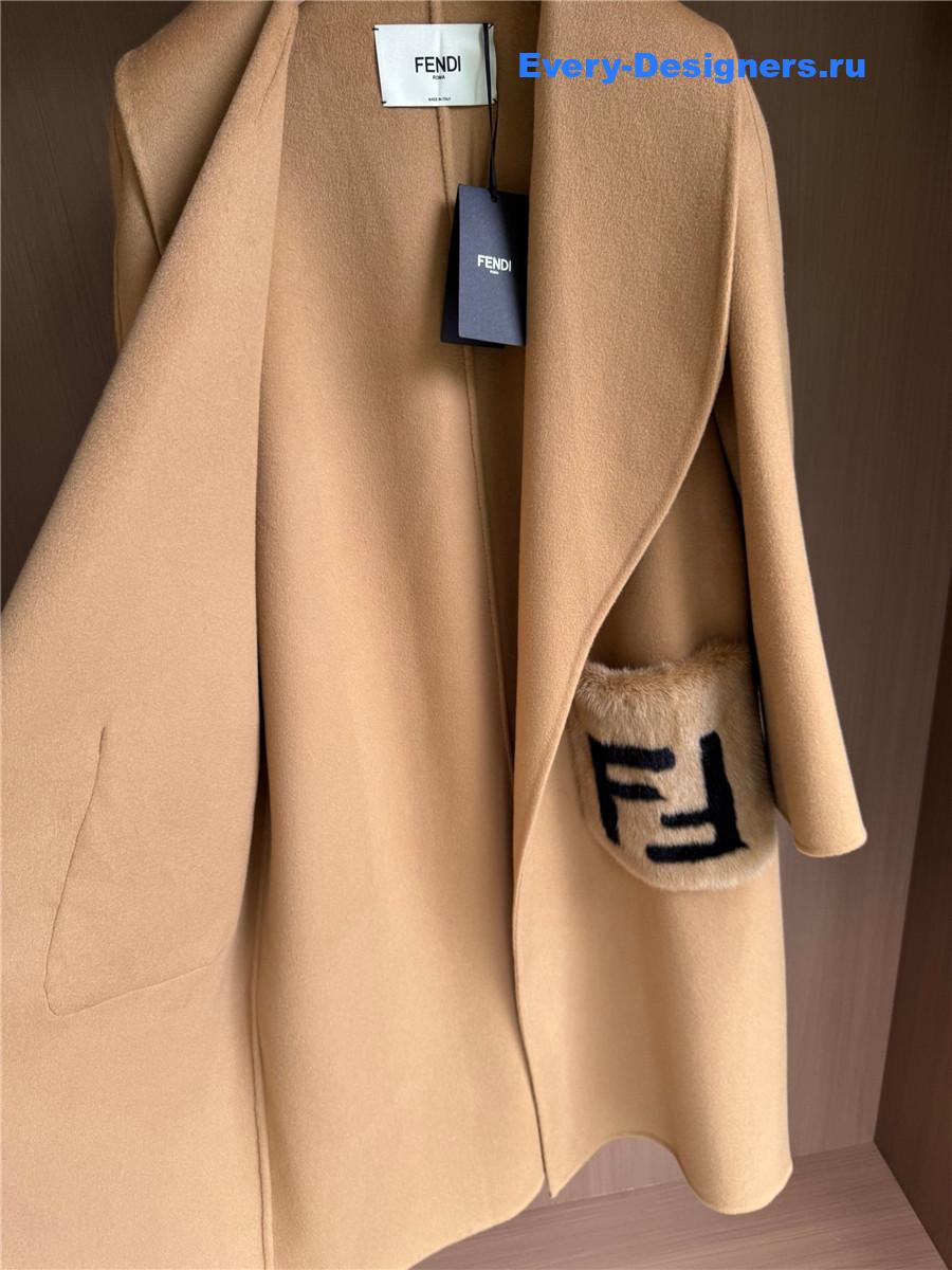 F**di camel cashmere coat