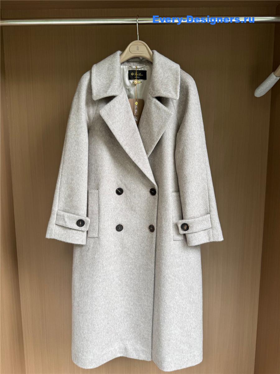 L0r0 P1ana light grey cashmere coat
