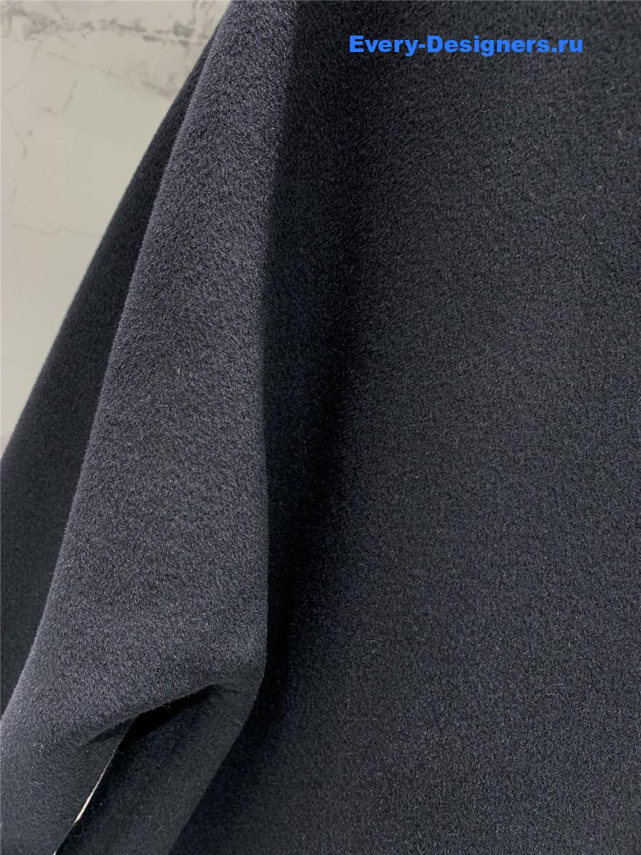 H**me5 stand collar cashmere black coat