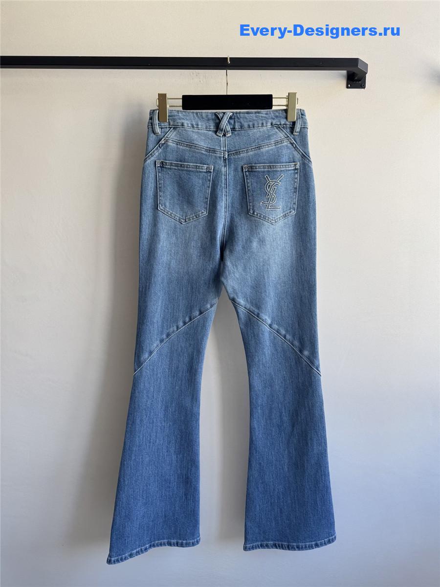 Sa1nt Lau*nt straight-leg flared jeans
