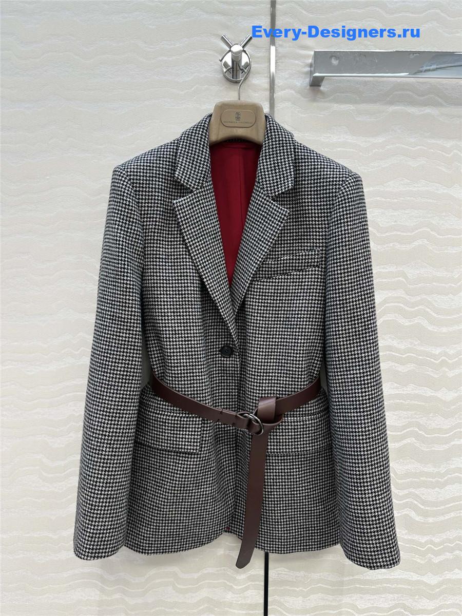 BC Brown Houndstooth Belted Blazer