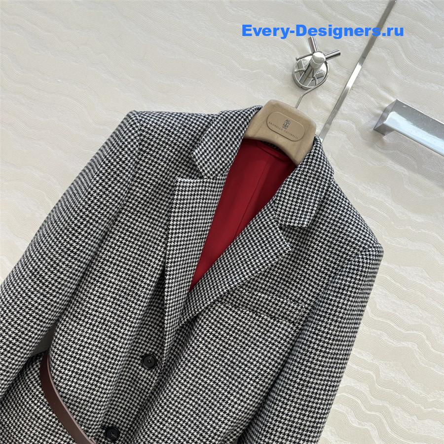 BC Brown Houndstooth Belted Blazer