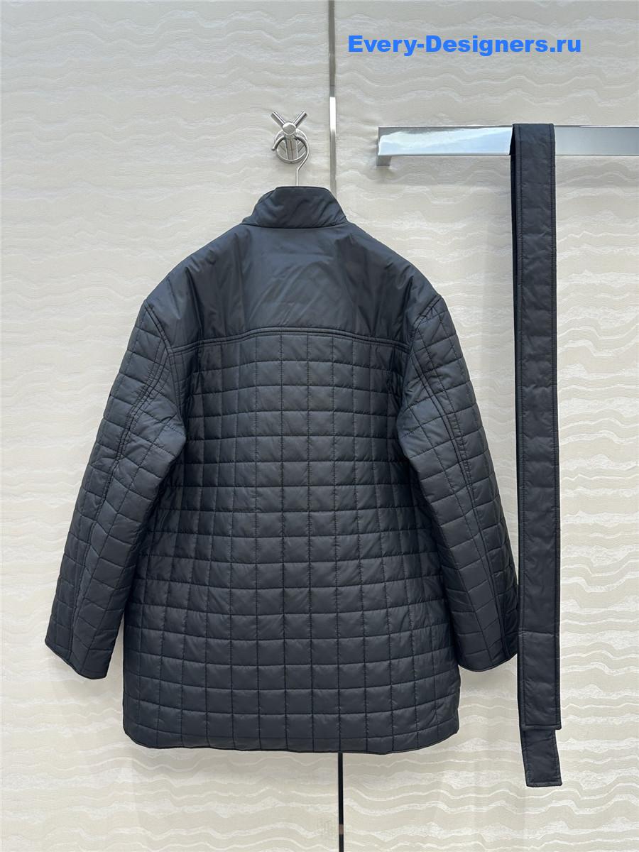 H**me5 dark blue quilted coat