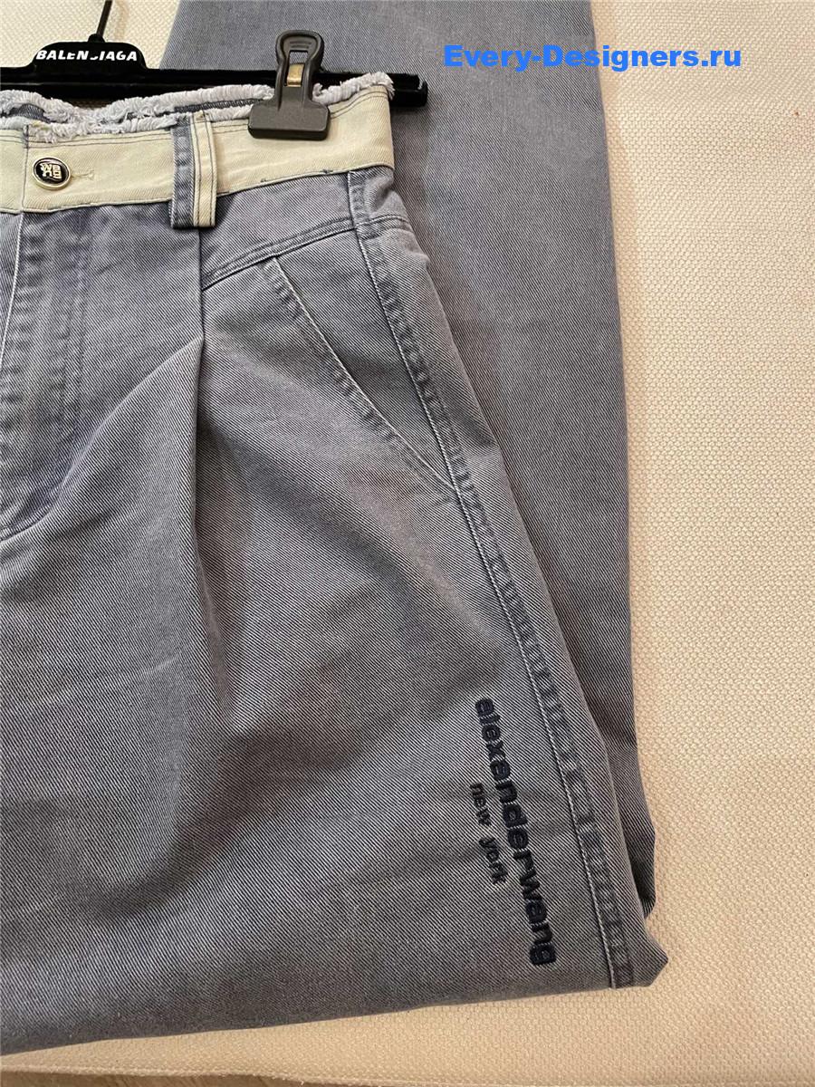 A1exa*der wang grey raw-edge jeans