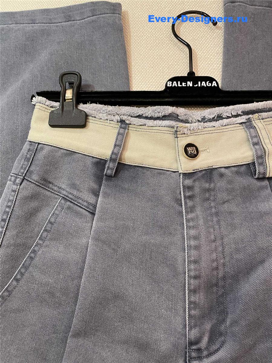 A1exa*der wang grey raw-edge jeans