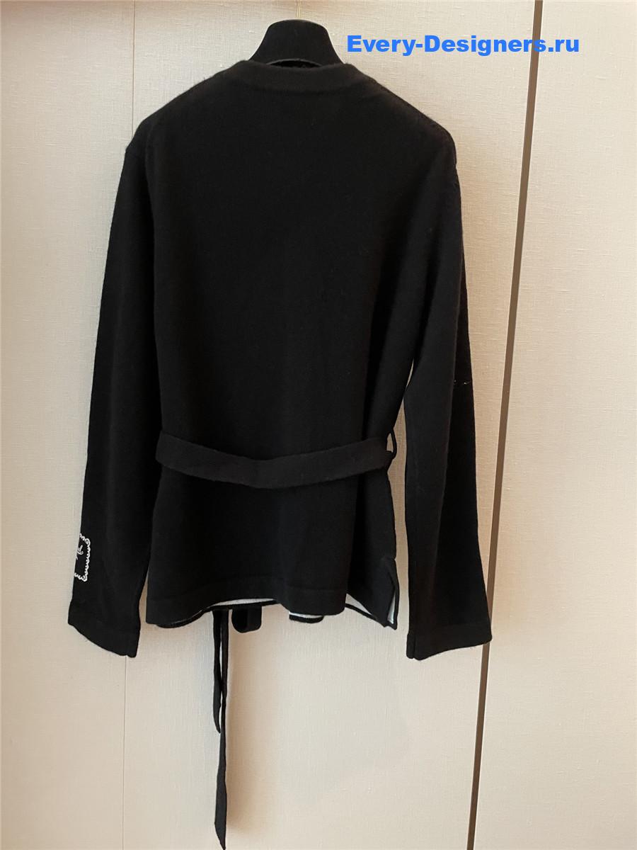 Ch**el black belted cashmere cardigan