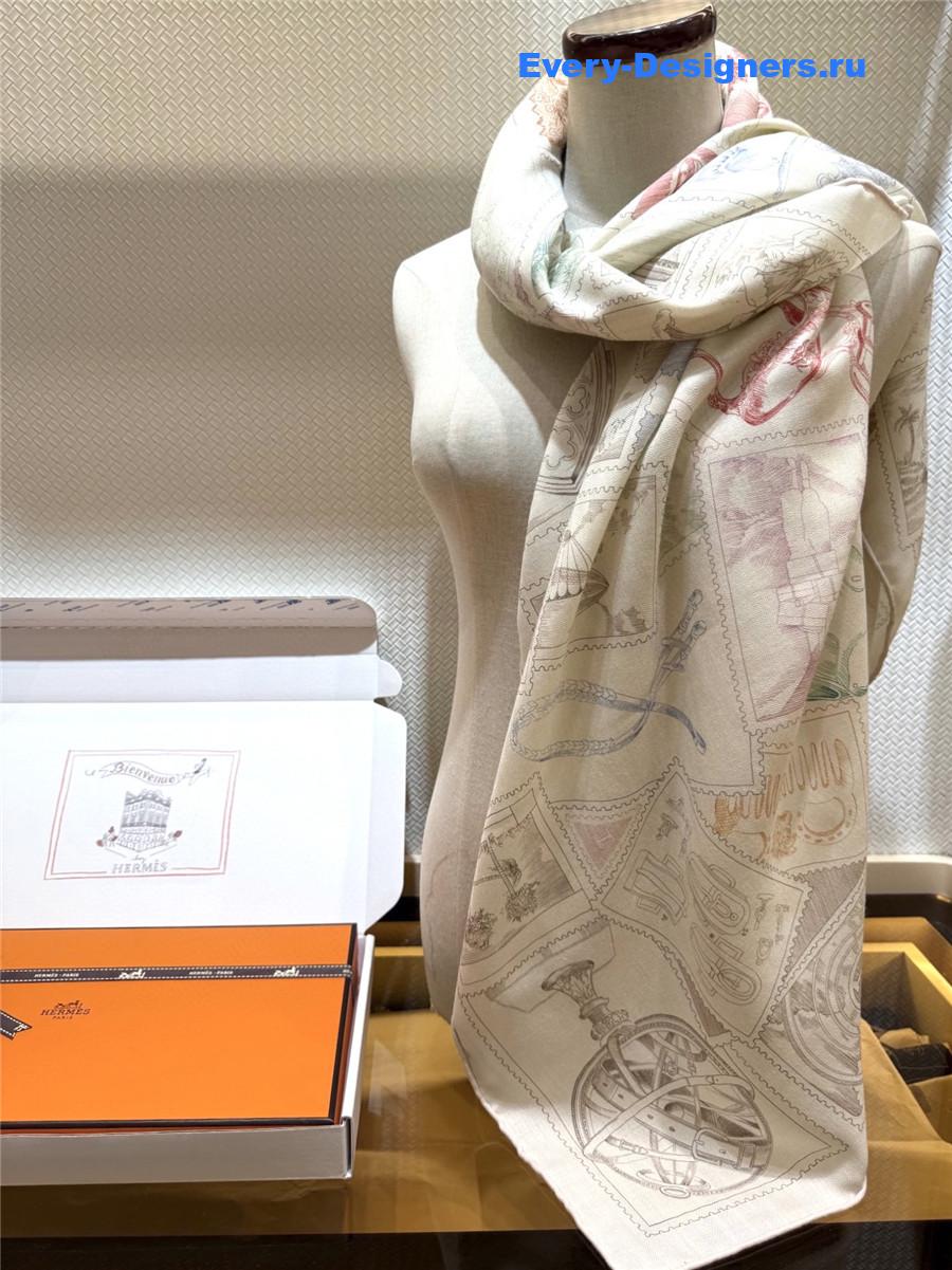 H**me5 white octave marsal cashmere silk scarf