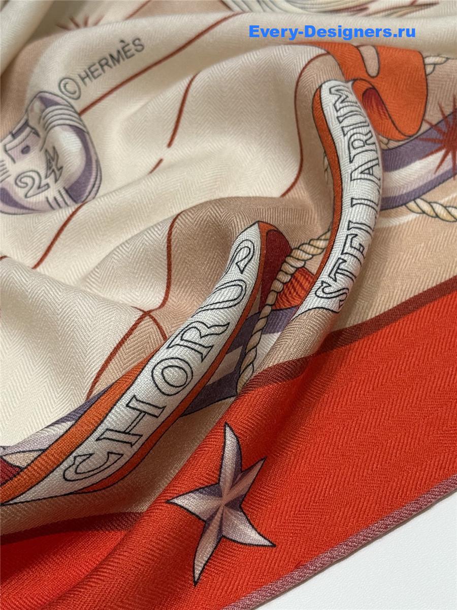 H**me5 orange cashmere silk scarf