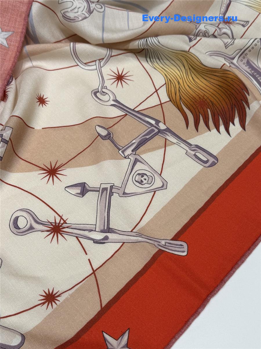 H**me5 orange cashmere silk scarf