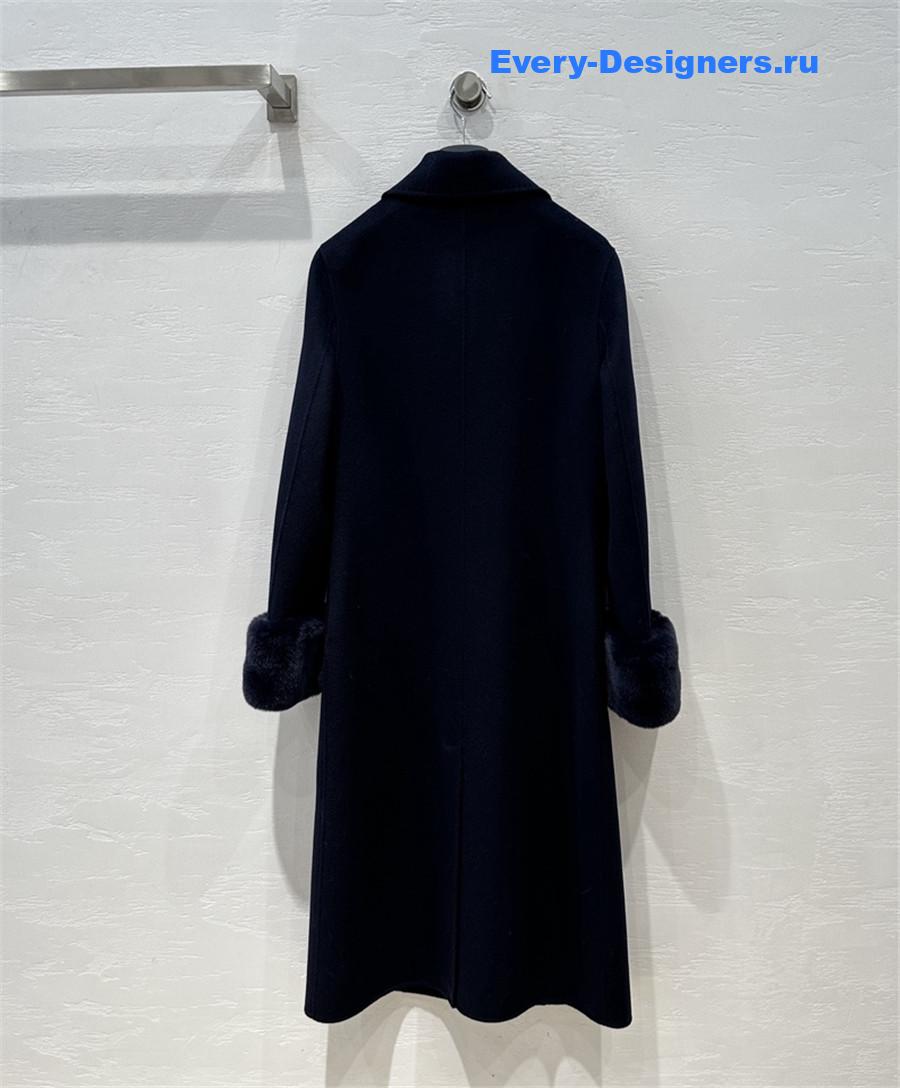 D10r dark blue double-breasted cashmere coat