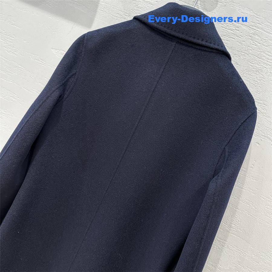 D10r dark blue double-breasted cashmere coat