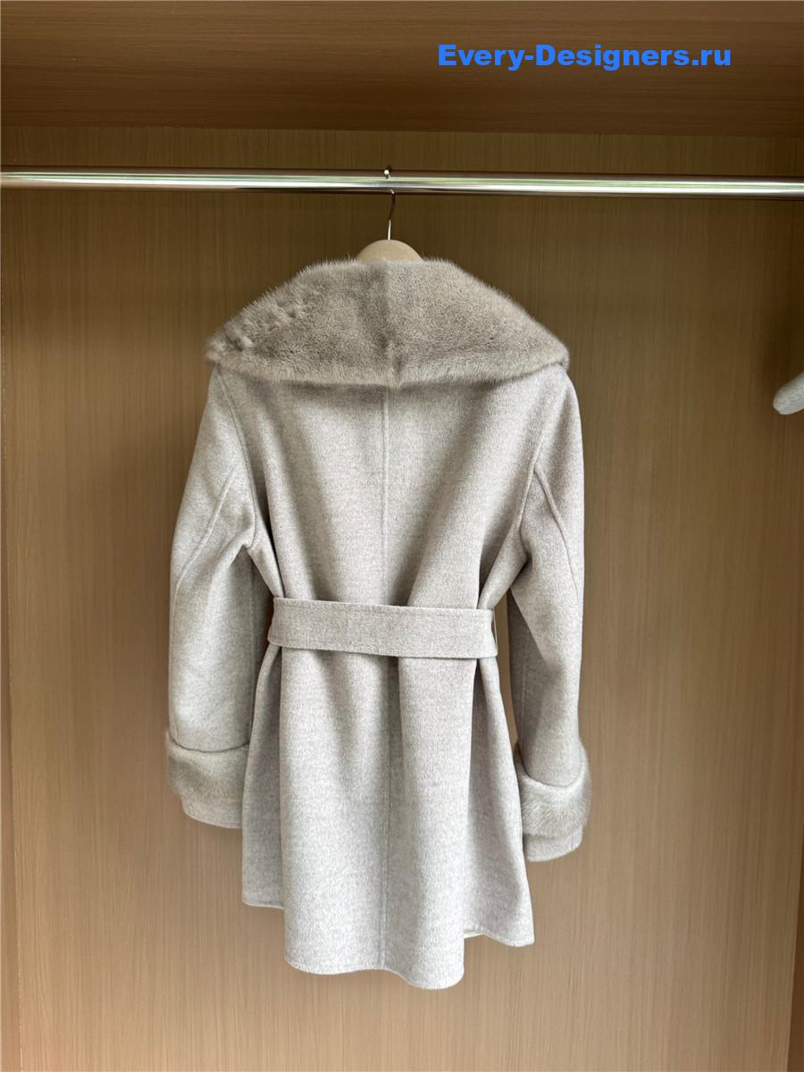 F**di grey mink cashmere coat