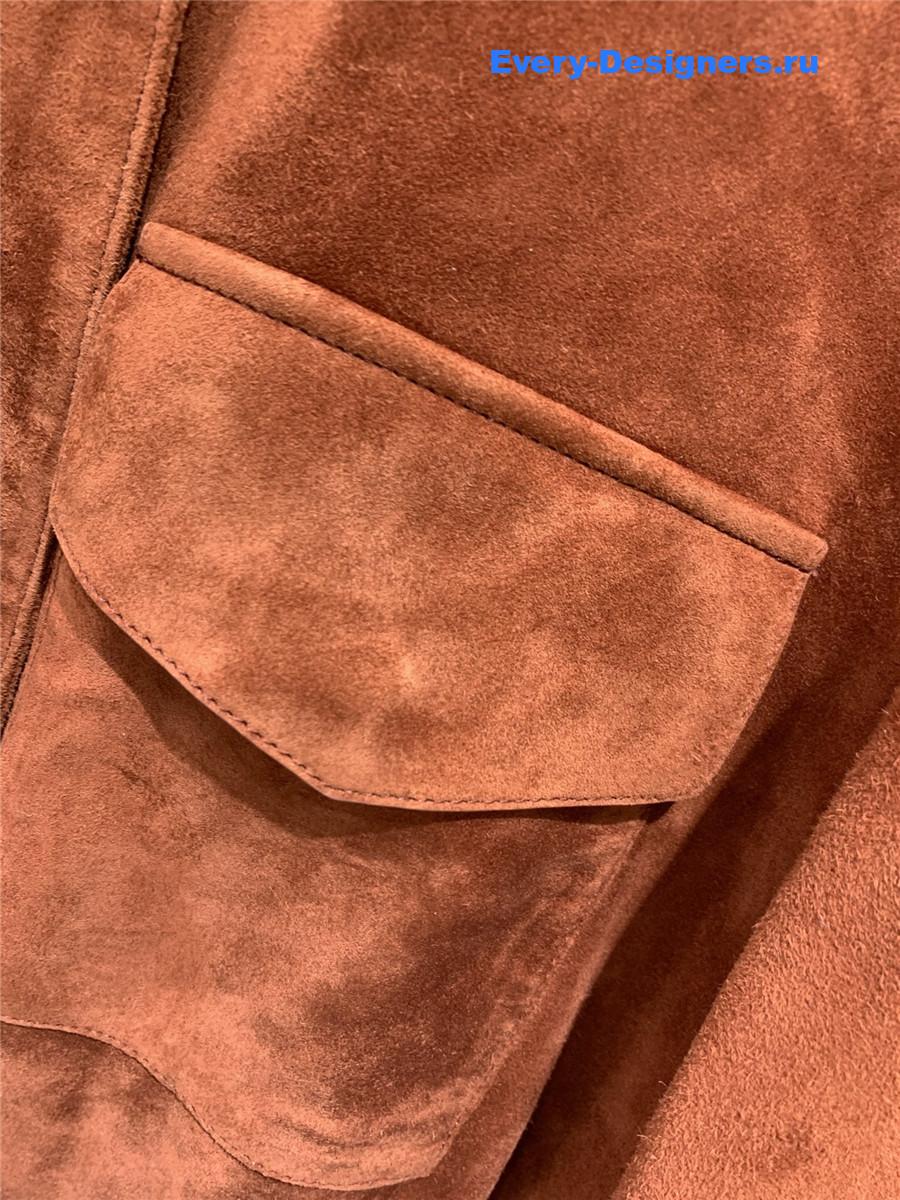 L0r0 P1ana iconic mini suede traveler coat