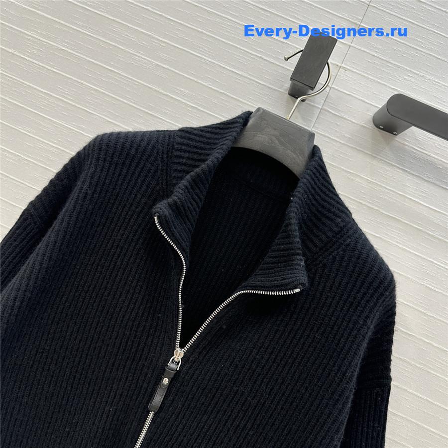 H**me5 cardigan zip winter black sweater