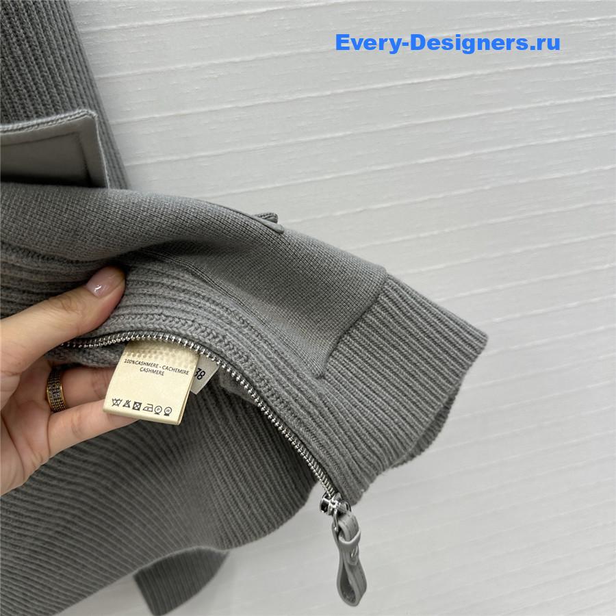 H**me5 cardigan zip winter grey sweater