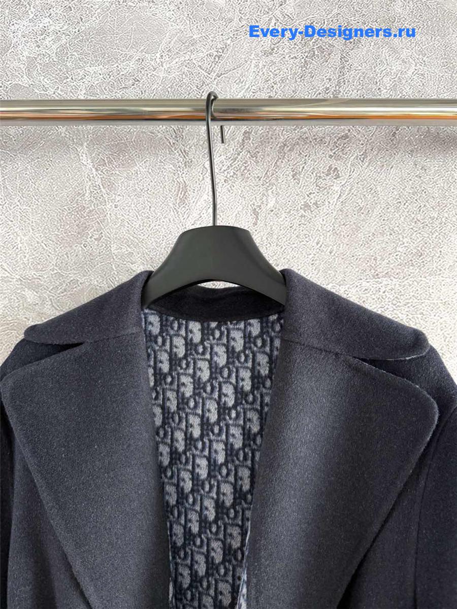 D10r dark grey oblique print hooded coat