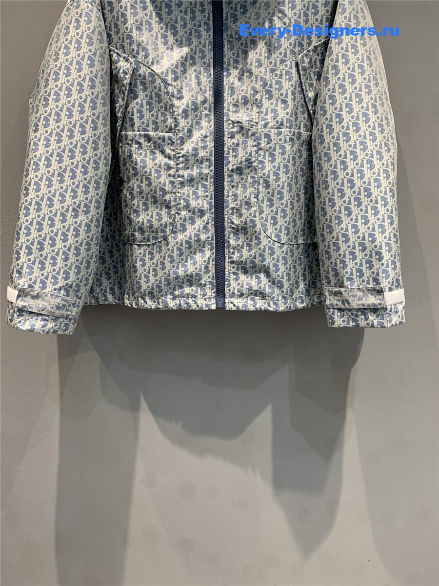 D10r blue oblique hooded jacket