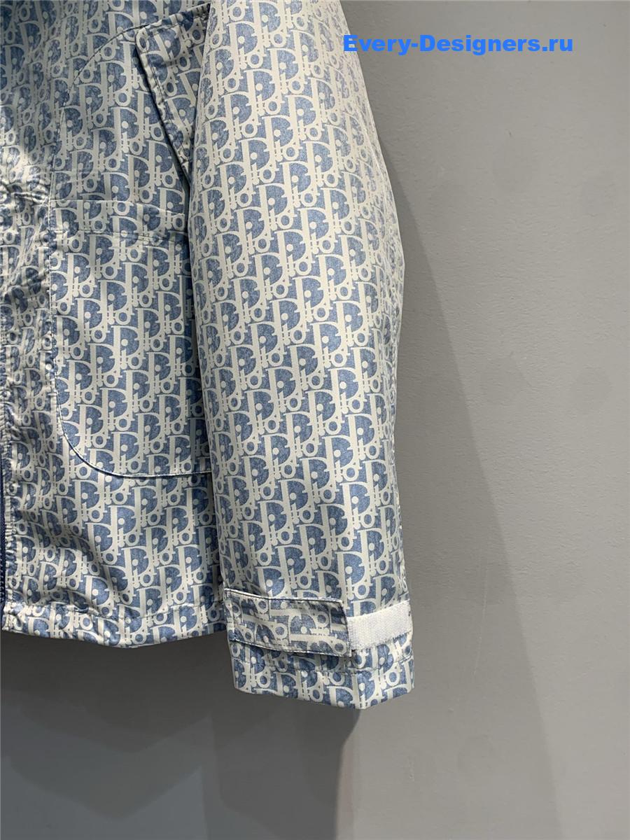 D10r blue oblique hooded jacket