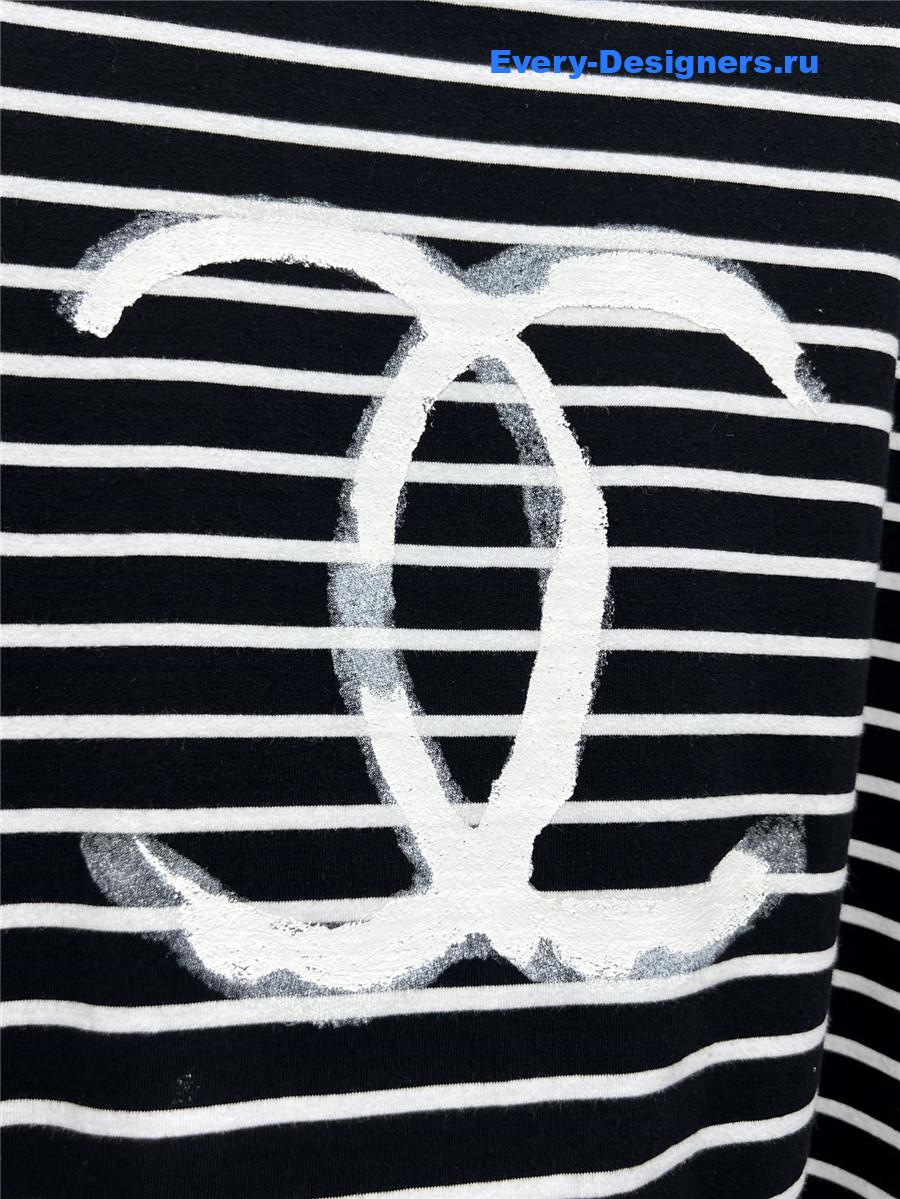 Ch**el cc striped long sleeve