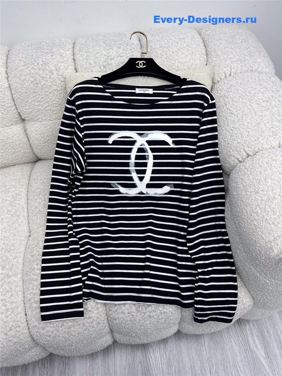 Ch**el cc striped long sleeve