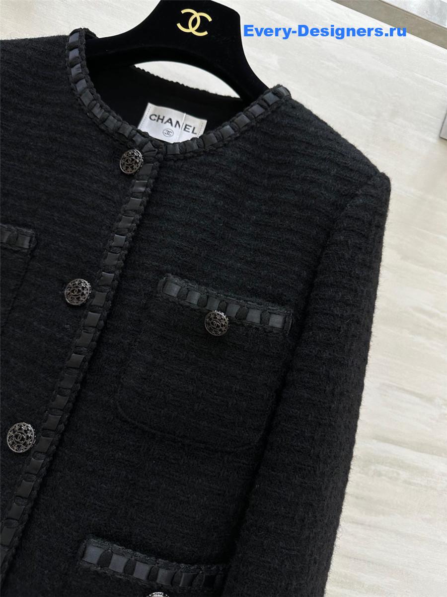 Ch**el wool-woven soft tweed coat