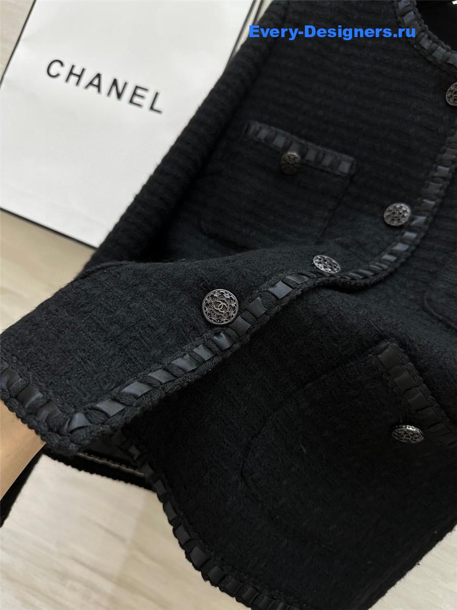 Ch**el wool-woven soft tweed coat