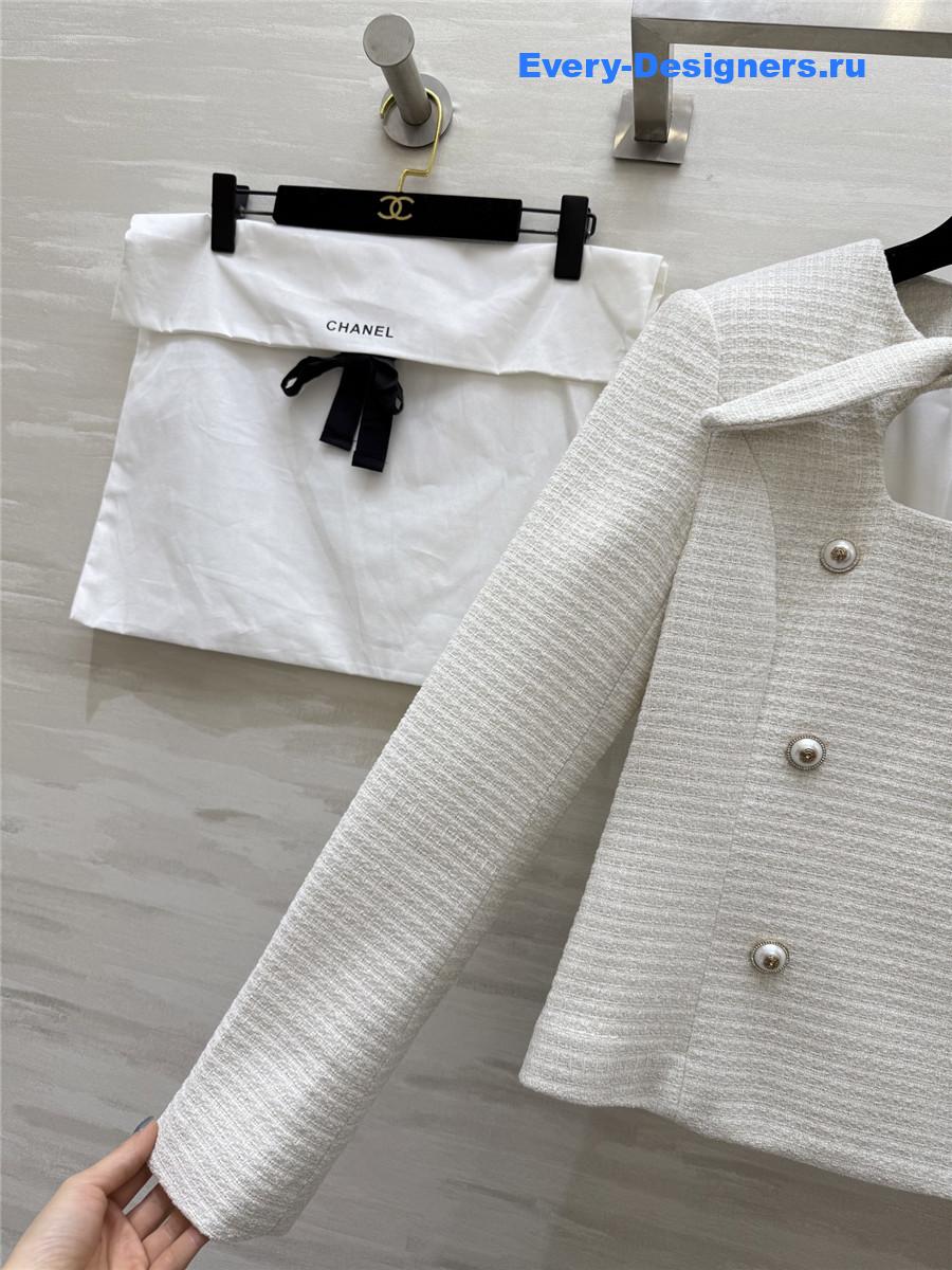 Ch**el lace-up wool-woven soft tweed coat