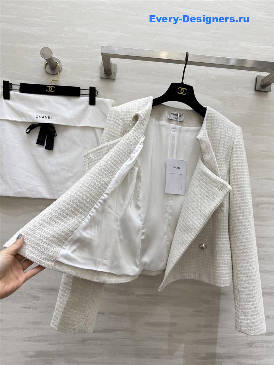 Ch**el lace-up wool-woven soft tweed coat