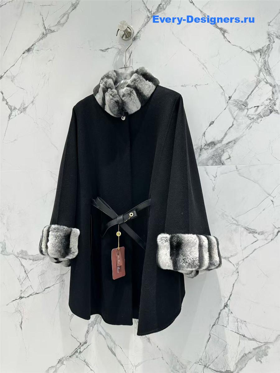 L0r0 P1ana black salzburg cashmere cape