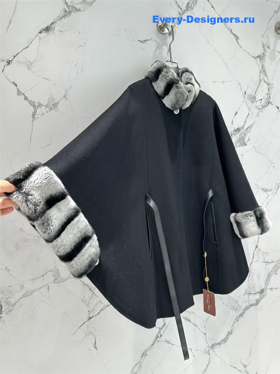 L0r0 P1ana black salzburg cashmere cape