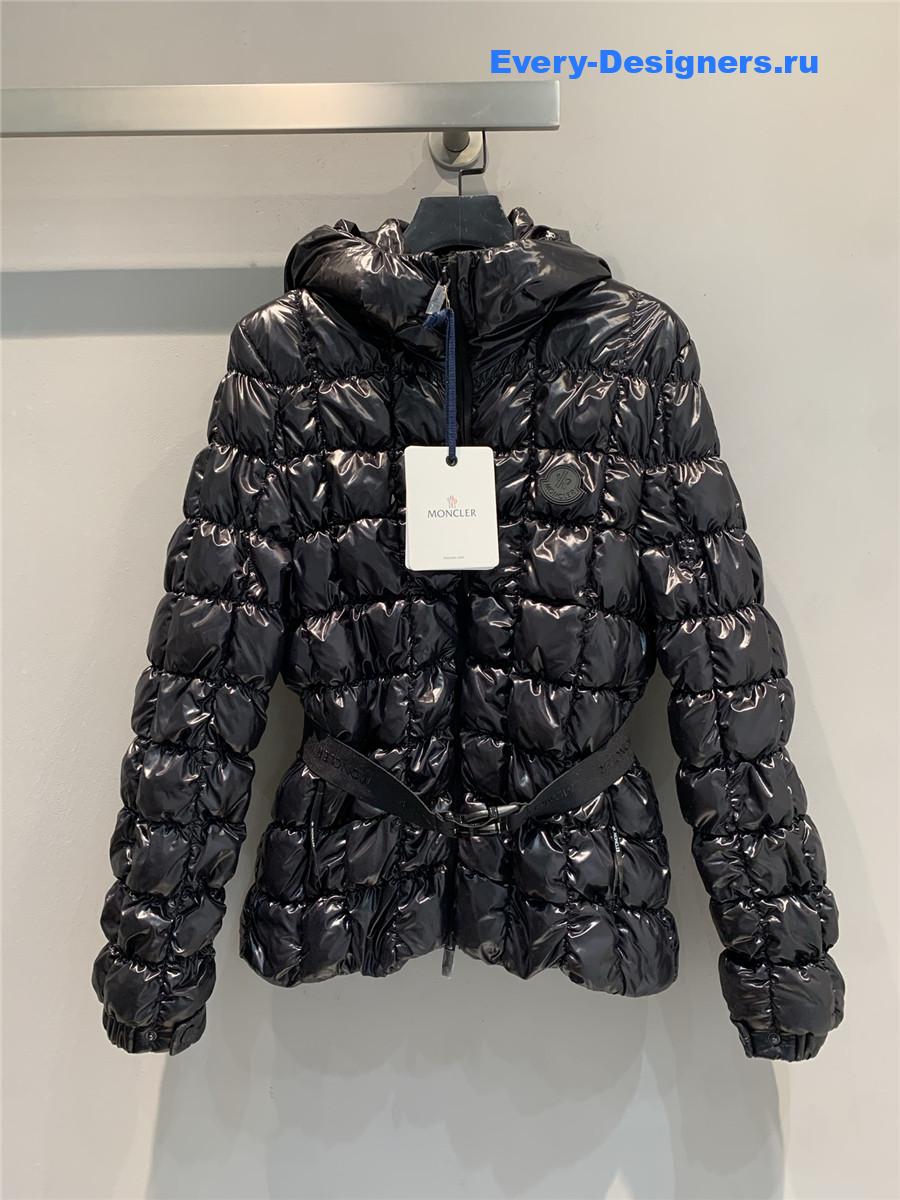 Moncler Black Eynard Quilted Belted Jacket