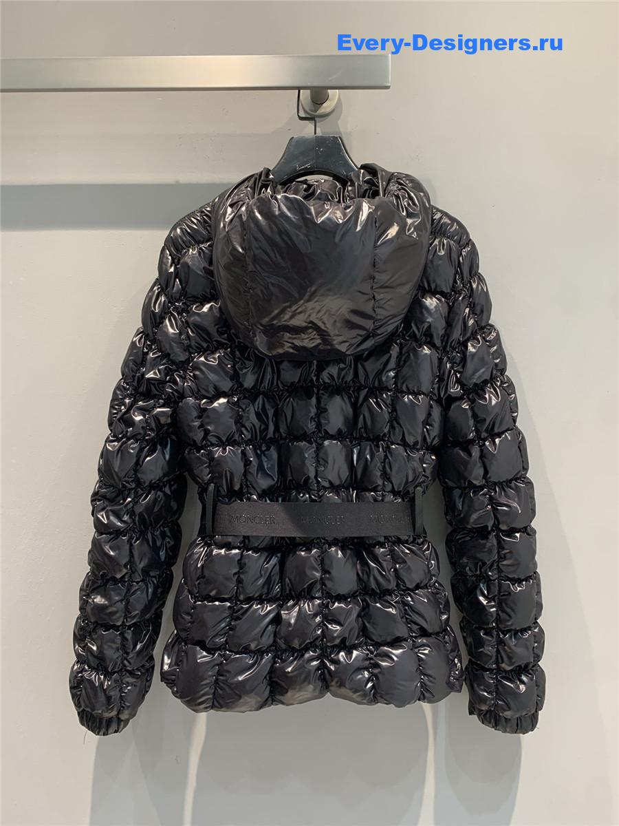 Moncler Black Eynard Quilted Belted Jacket