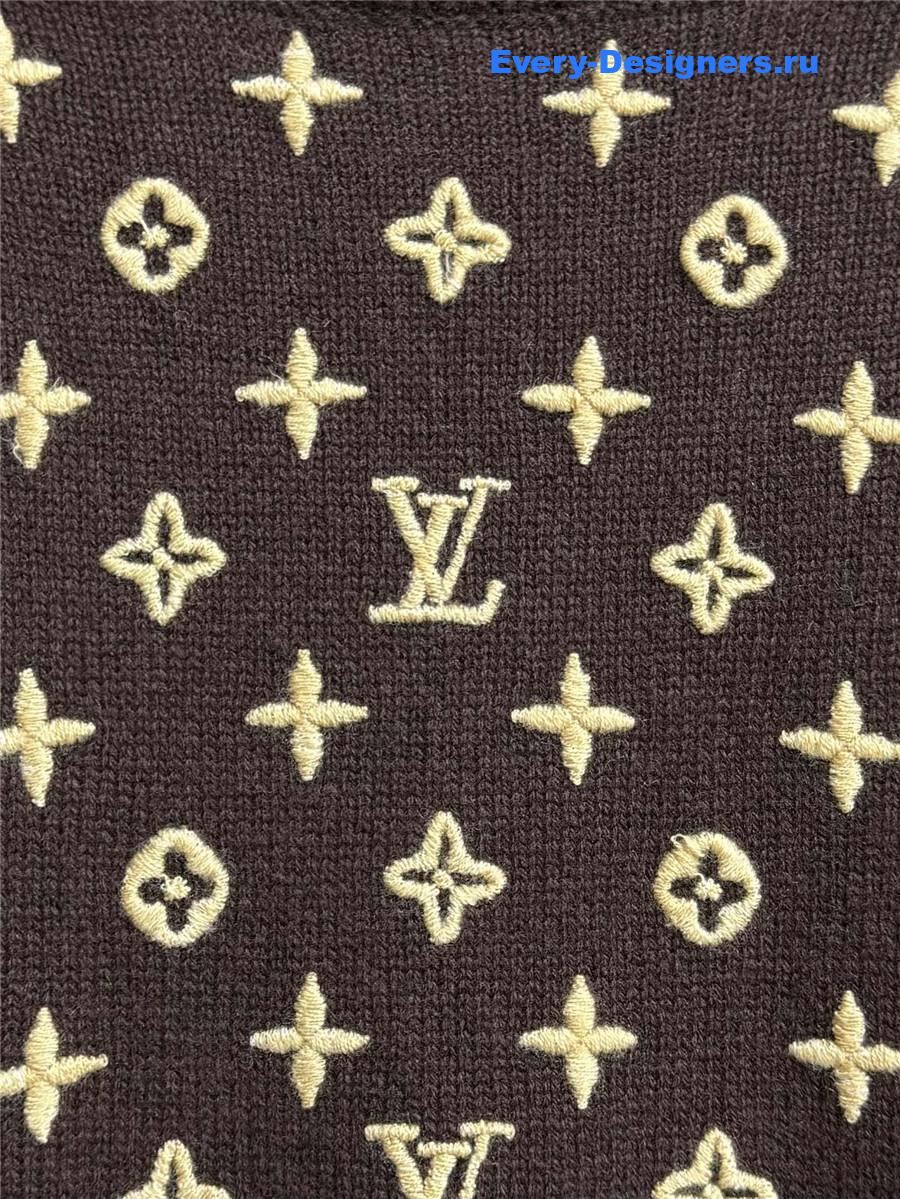 l0vis Vvtt0n brown 3d monogram knit pullover