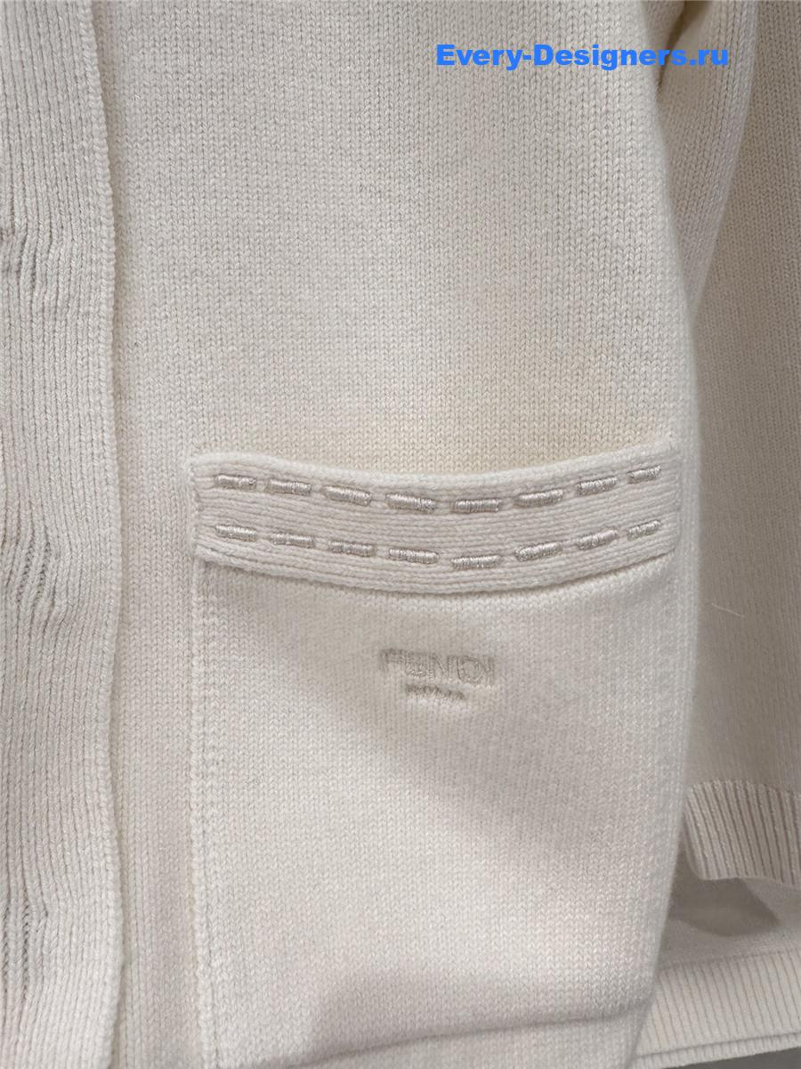 F**di v-neck white cashmere cardigan