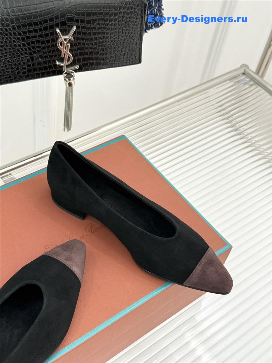L0r0 P1ana black suede rebecca ballet flat