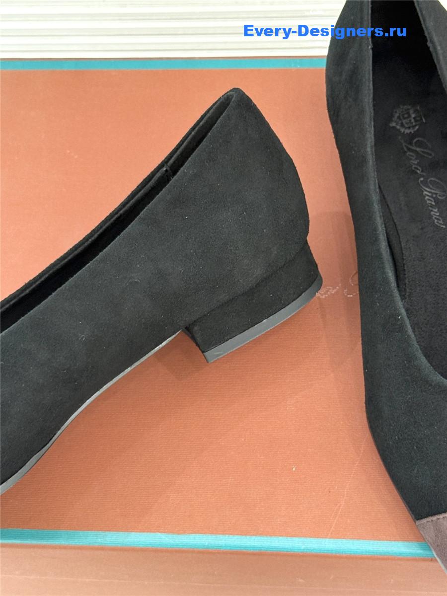 L0r0 P1ana black suede rebecca ballet flat