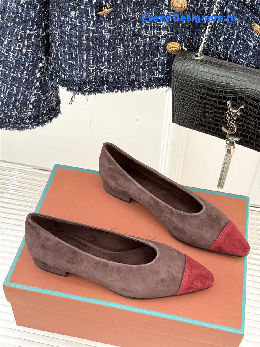 L0r0 P1ana brown suede rebecca ballet flat
