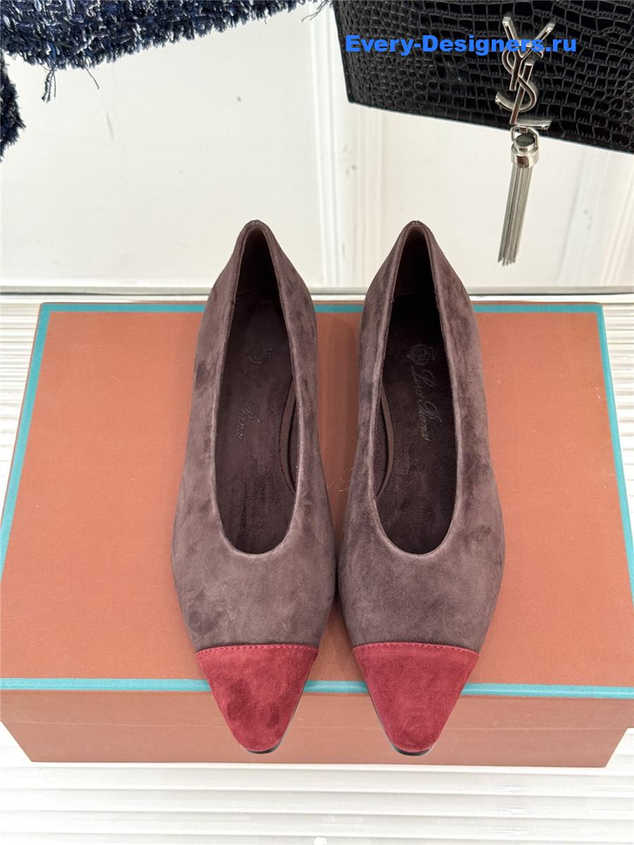 L0r0 P1ana brown suede rebecca ballet flat