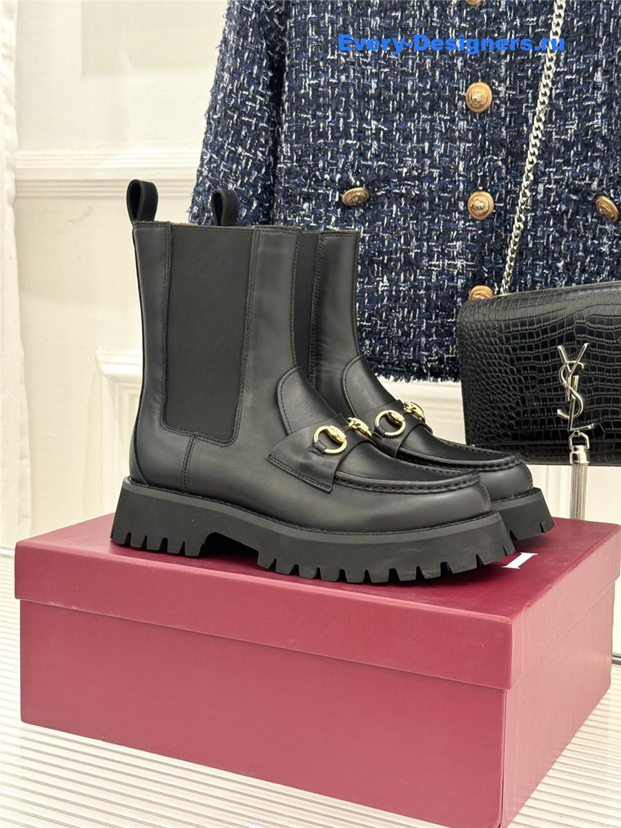 Gvc*1 black horsebit suede ankle boots