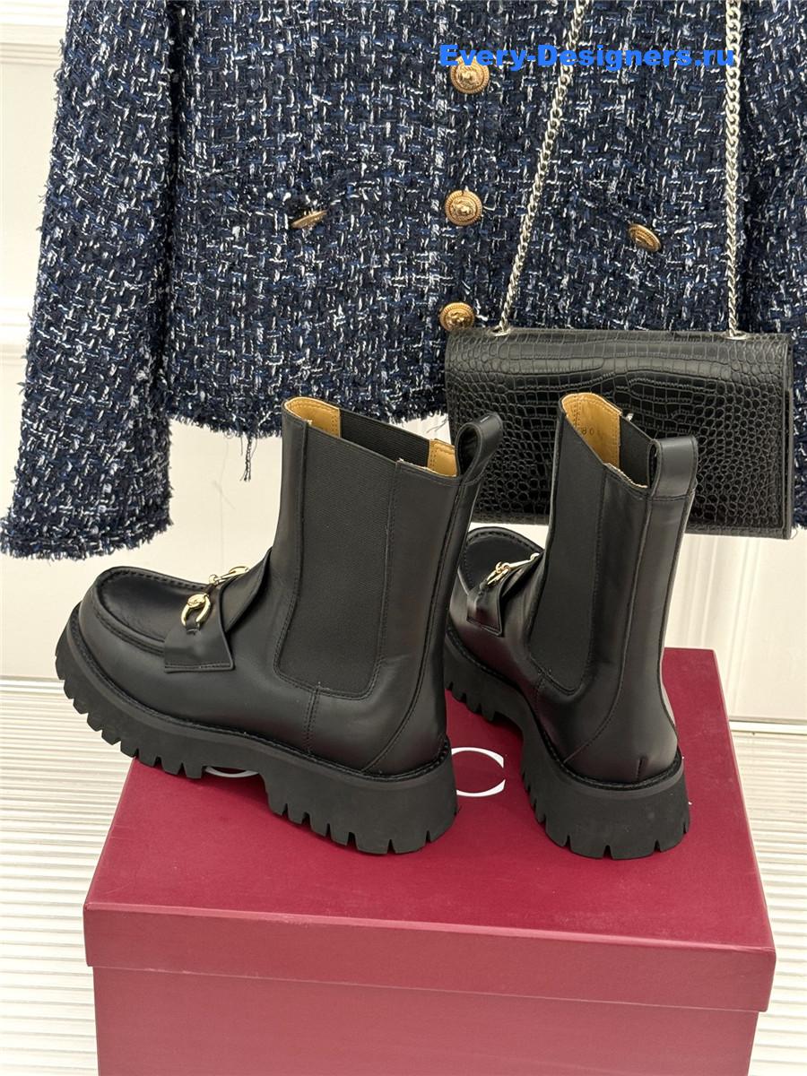 Gvc*1 black horsebit suede ankle boots