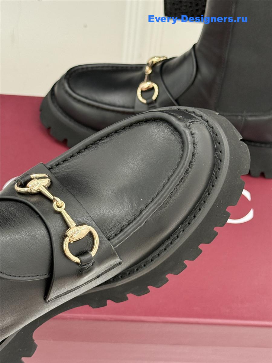 Gvc*1 black horsebit suede ankle boots